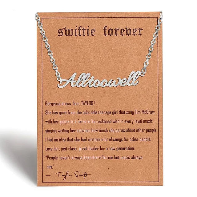 Taylor Swift Pendant Necklace Music Album Stainless Steel [Jewelry Inspired Souvenir for Music Lover Fans]