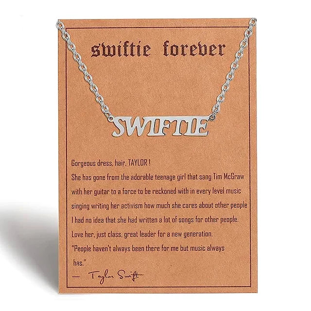 Taylor Swift Pendant Necklace Music Album Stainless Steel [Jewelry Inspired Souvenir for Music Lover Fans]