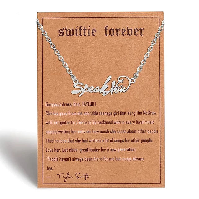 Taylor Swift Pendant Necklace Music Album Stainless Steel [Jewelry Inspired Souvenir for Music Lover Fans]