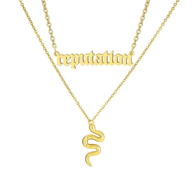 Taylor the Swift Reputation Snake Necklace Stainless Steel 