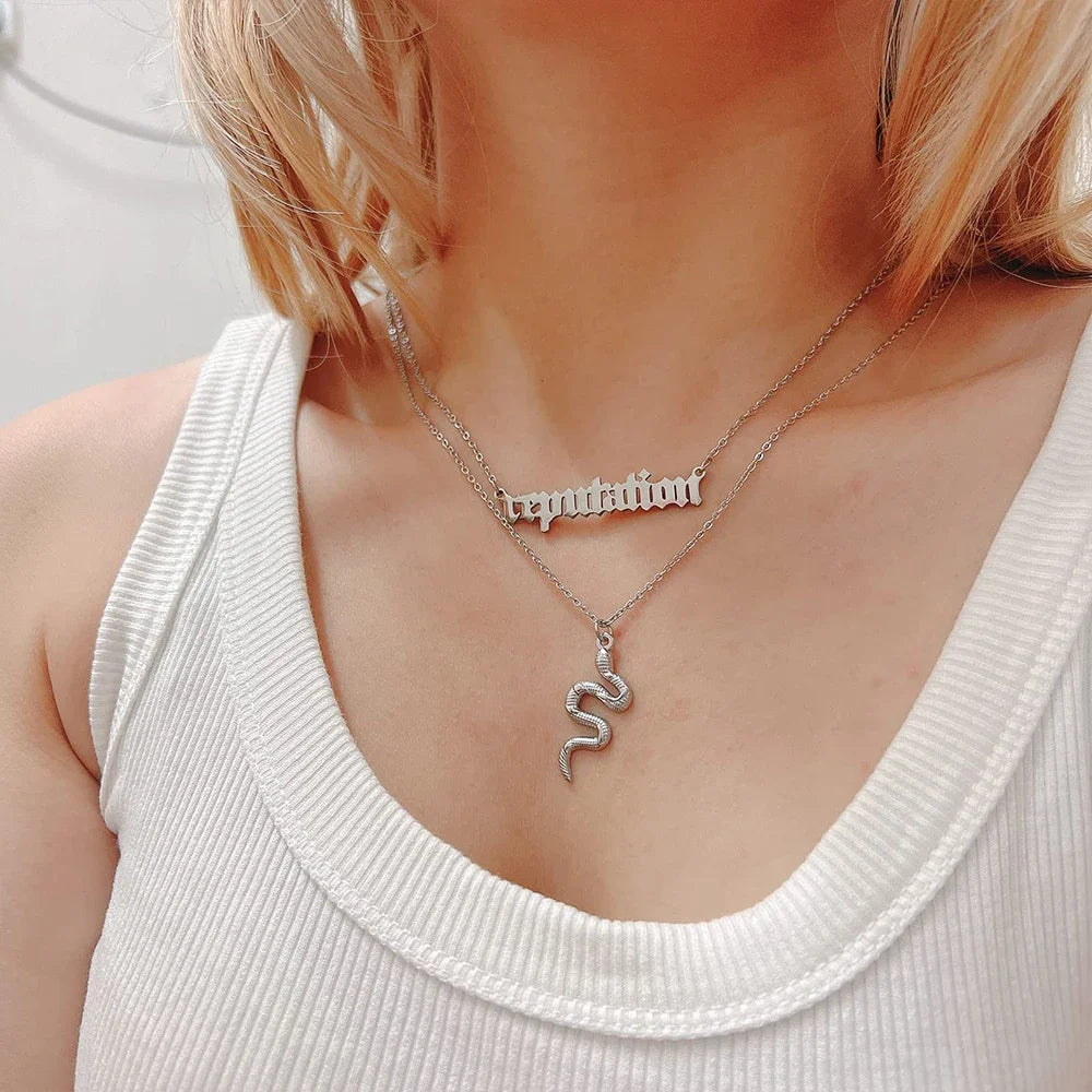 Taylor the Swift Reputation Snake Necklace Stainless Steel 