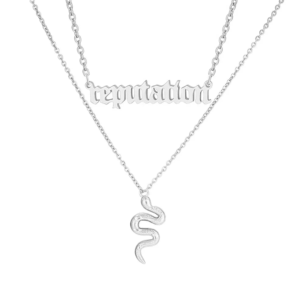 Taylor the Swift Reputation Snake Necklace Stainless Steel 