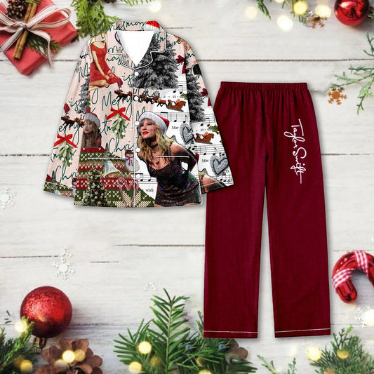 Tayloring Swifted Seriors Christmas Pajamas Sleepwear Set 